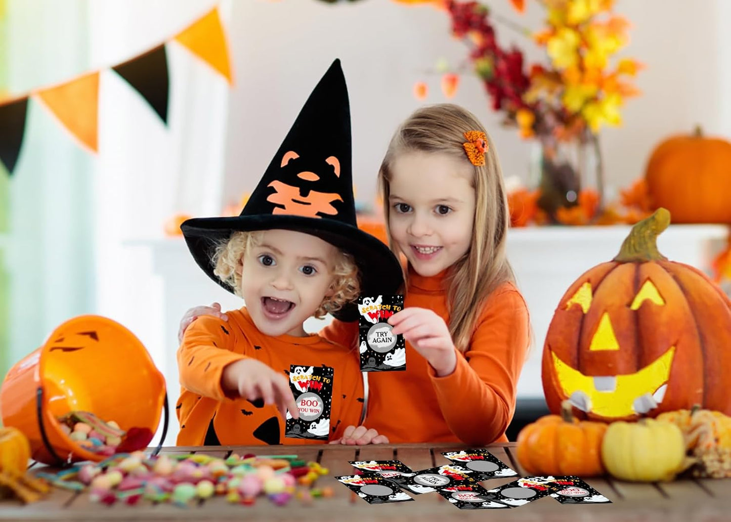 FLYAB Halloween Scratch Off Cards 28PCS Spooky Ghost Party Game Scratch Off Cards Halloween Party Game Scratch Off Cards Halloween Games Activity for Groups Kids Adults Halloween Holiday Game Supplies