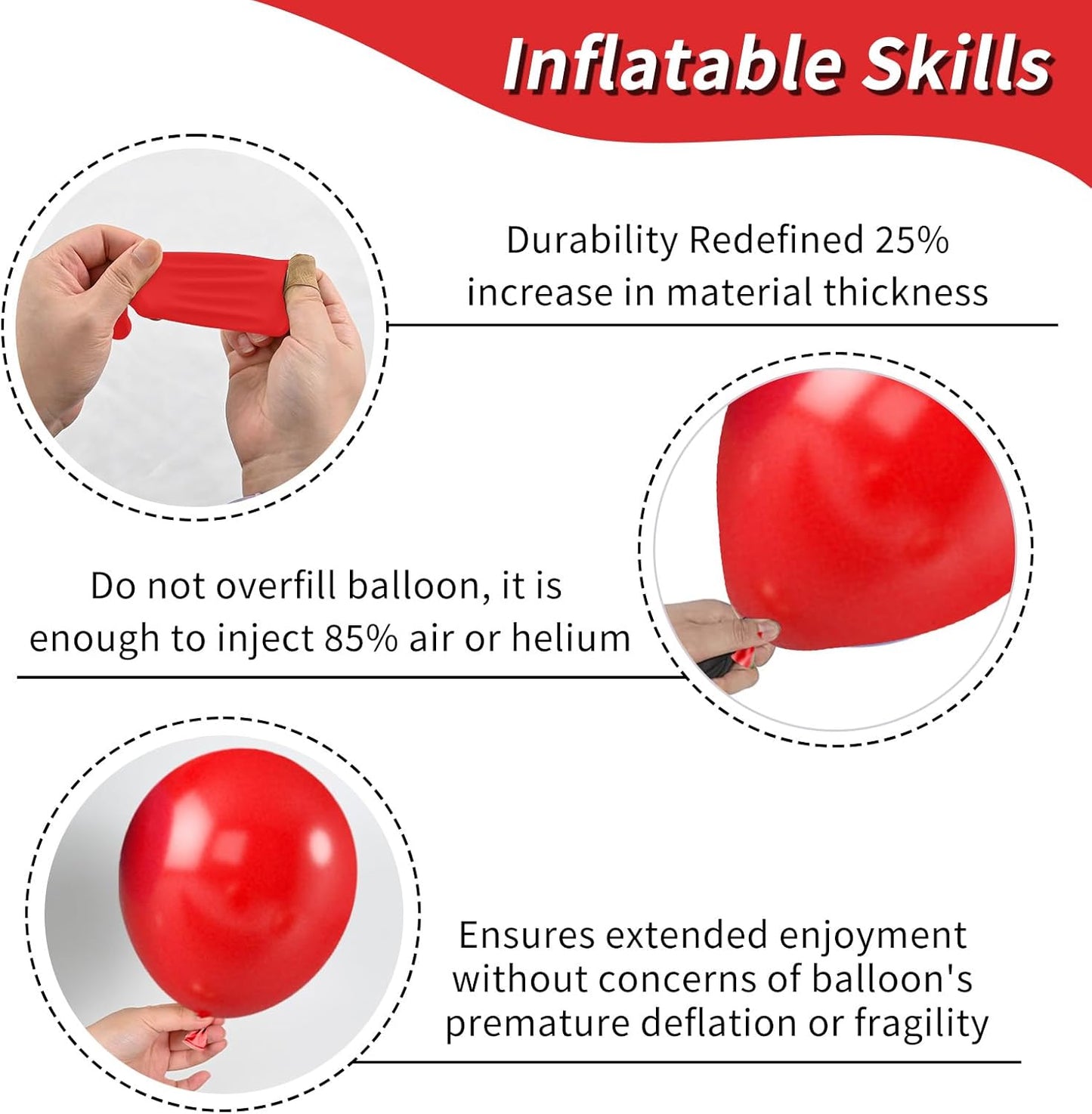 Red and White Balloon Arch Kit - Baseball Balloon Arch with 18/12/5 inch Pearl Light Blue Latex Balloons, Confetti for Birthday, Baby Shower, Independence Day Party