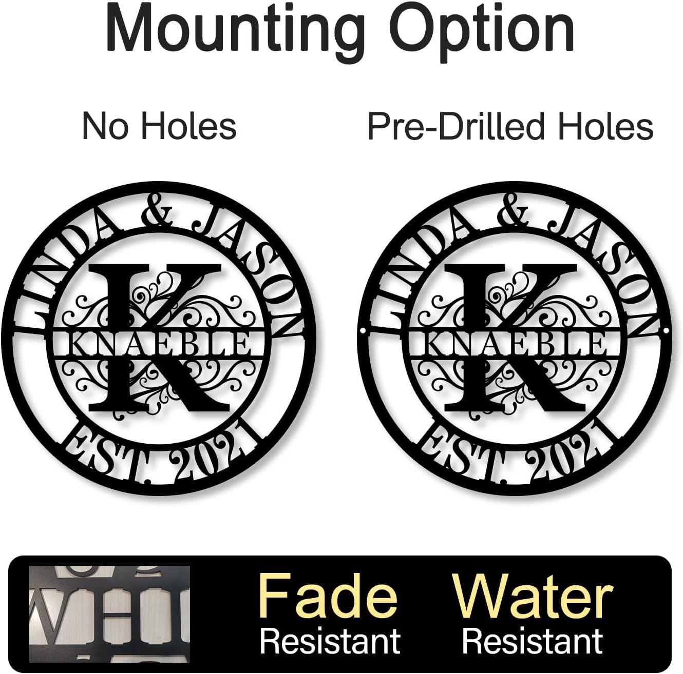 Personalized Family Name Sign Custom Last Name Metal Sign Personalized wedding gifts Monogram gifts Wall Decor Split Letter Name Metal anniversary wedding Signs