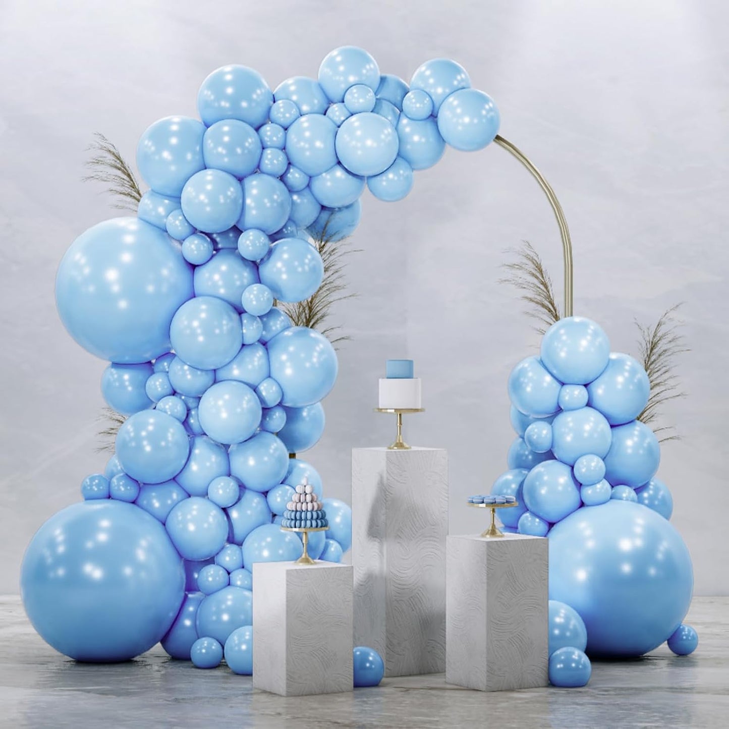 PartyWoo Light Blue Balloons 128 pcs Different Sizes of 18 12 10 5 Inch Baby Pastel Sky Aqua Blue Balloon Arch Kit Garland for Graduation Baby Shower Gender Reveal Birthday Party Decorations Blue-Y4