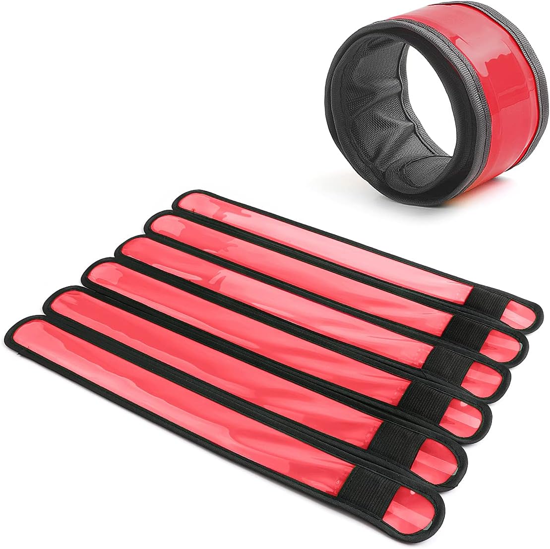esonstyle Pack of 6 LED Light Up Band Slap Bracelets Night Safety Wrist Band for Cycling Walking Running Concert Camping Outdoor Sports