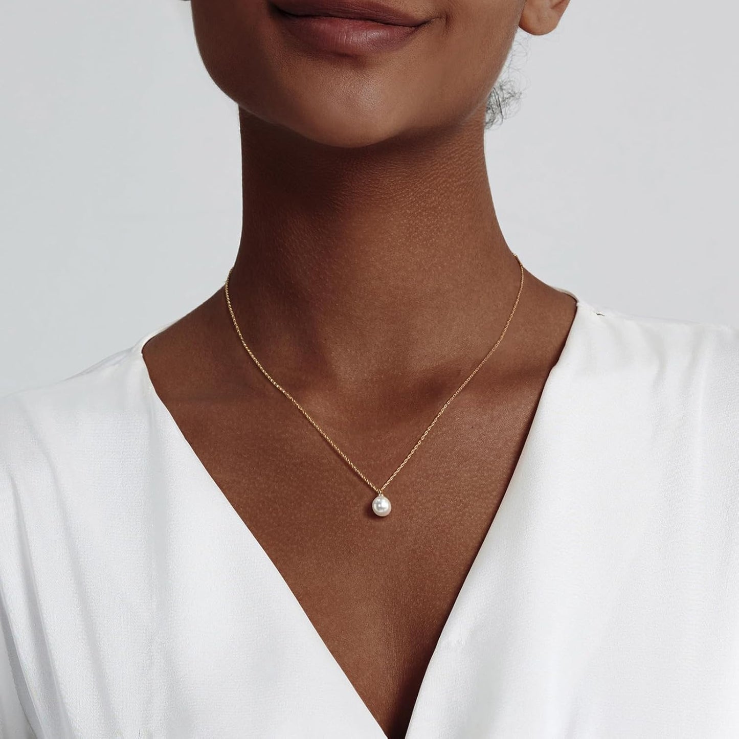 Gold Jewelry Set for Women - Dainty 14K Gold Plated Pearl Necklace and Earring Set with Drop Earrings, Bracelets, Choker Necklace - Wedding Jewelry Gift