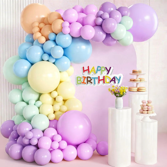 126Pcs Pastel Rainbow Balloons Arch Garland Kit, Macaron Balloon Arch Kit,18/10/5 Inch Pastel Spring Balloon Arch for Unicorn Theme Party,Easter Spring Birthday Party,Baby Shower,Wedding Decoration