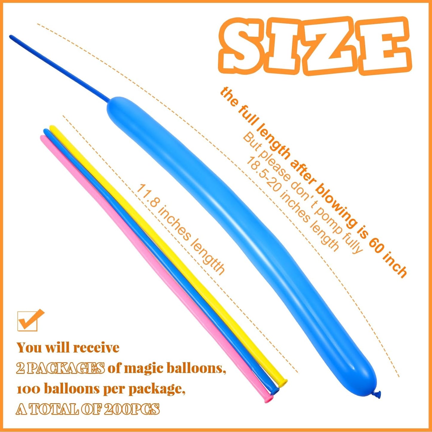 Sratte 200 Pcs Graduation 260 Long Balloons Mixed Colors Thickening Latex Long Twisting Animals Balloons for Arch Garland Birthday Wedding Party Decoration(Rainbow Colors)