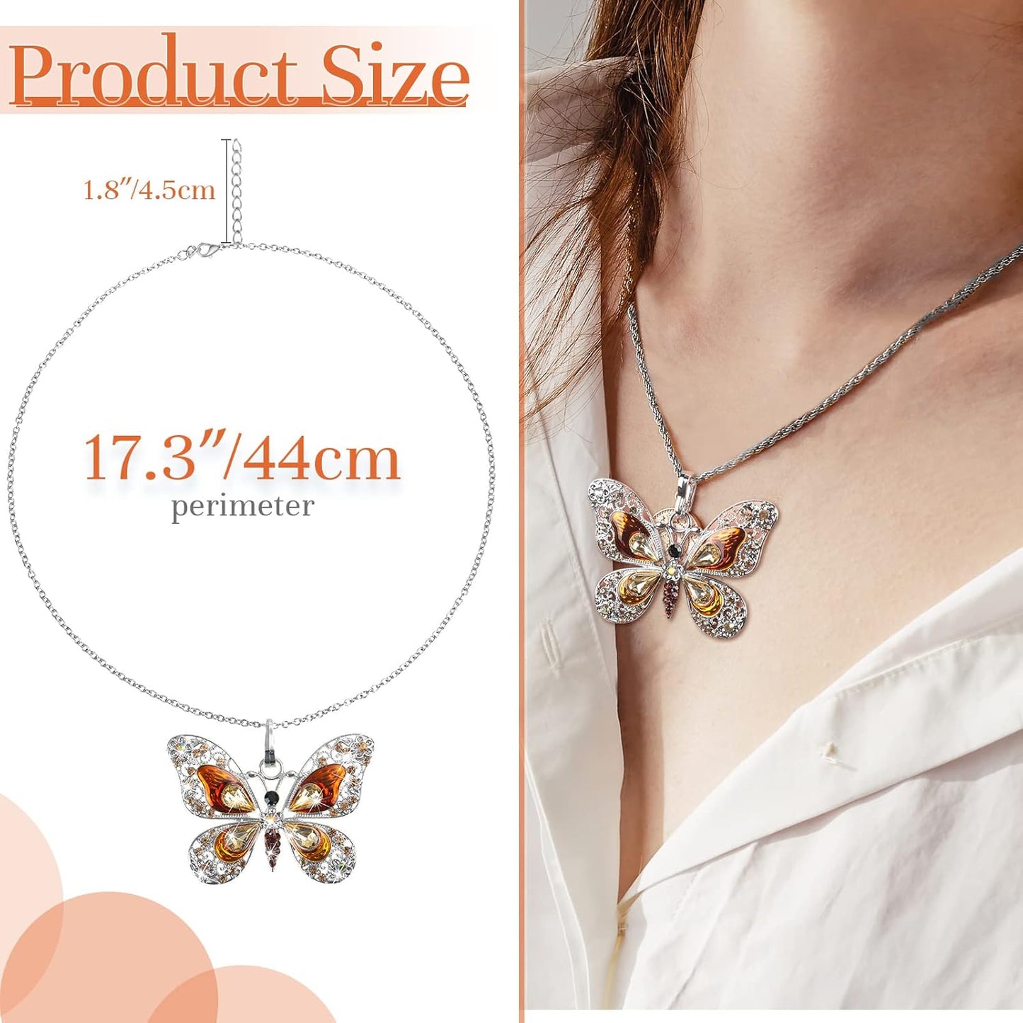 Sureio 6 Pieces Bohemian Dragonfly Jewelry Bohemian Necklace for Women Pendant Colorful Butterfly Necklace Vintage Multilayer Ethnic (Butterfly)