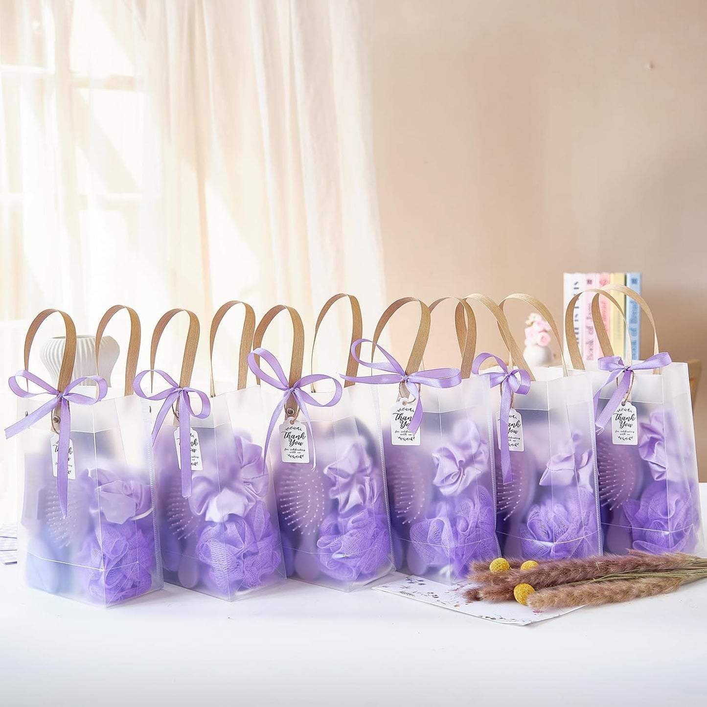 74Pcs Baby Shower Prizes for Game Winners Baby Shower Favors Gifts including Headband Hair Brush Jewelry Box with Gift Bag for Baby Shower Game Prizes Wedding Bridal Shower Favors (Purple)