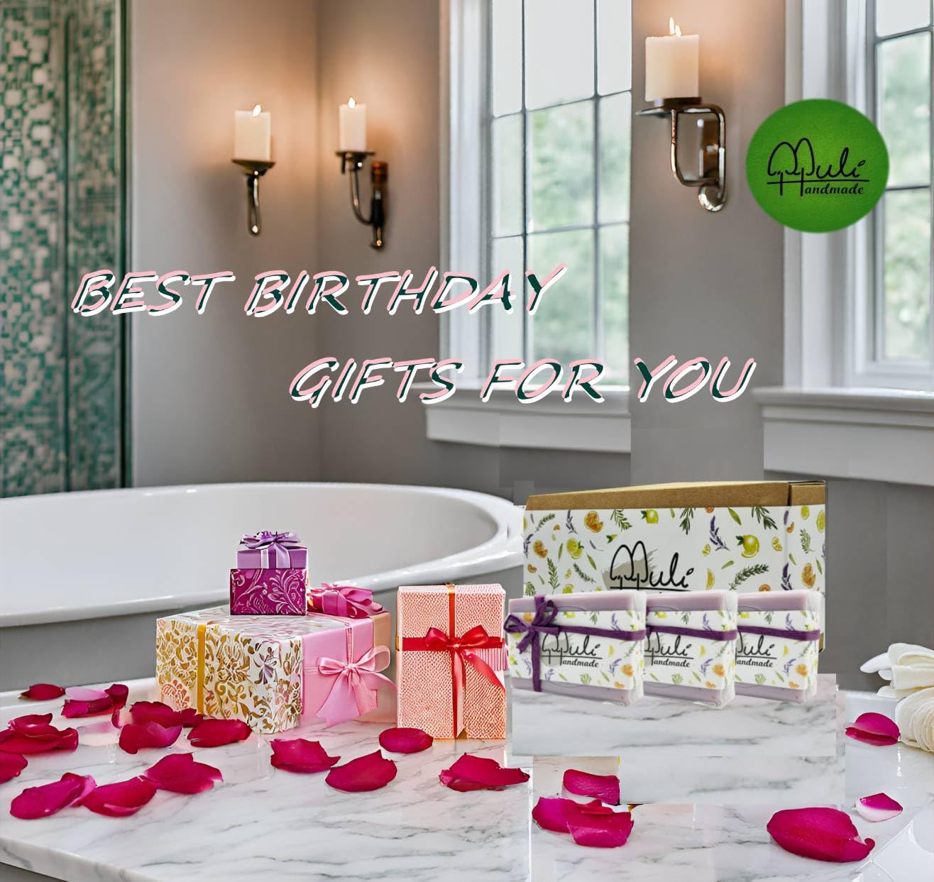 Natural Handemade Bar Soap for Men and Women with Essential oils, Scented Bar Soaps for Bath, Fragrance Gift Set (Pack of 3) Lavender