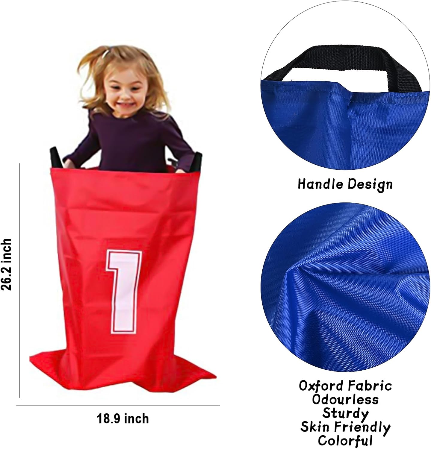 GOLDGE 28 Piece Outdoor Games Kit for Kids, Includes Potato Sack Race Bags, Bean Bag Toss, 3 Legged Race Bands, Egg Spoon Relay, for Easter & Birthday Parties