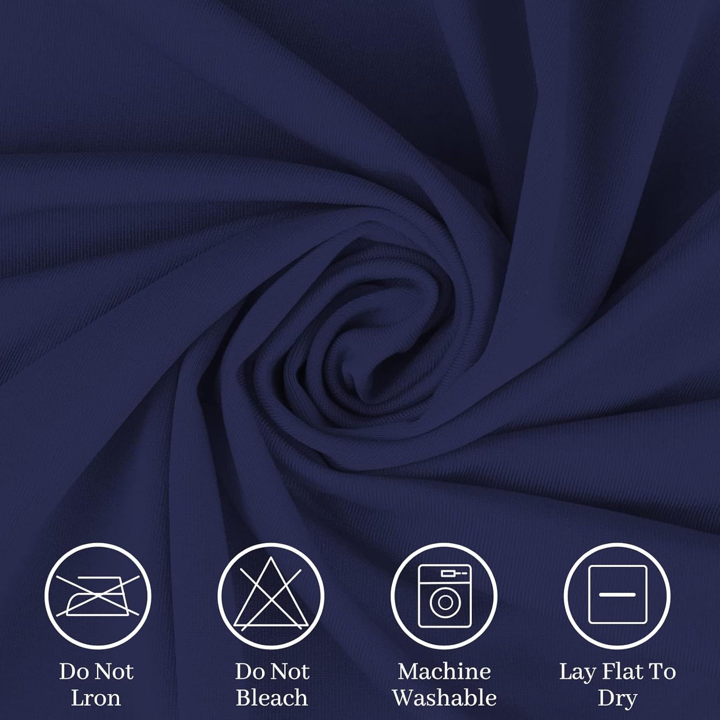 Spandex Table Cover 4 ft. Fitted Polyester Tablecloth Stretch Table Cover Table Topper Open Back - Navy