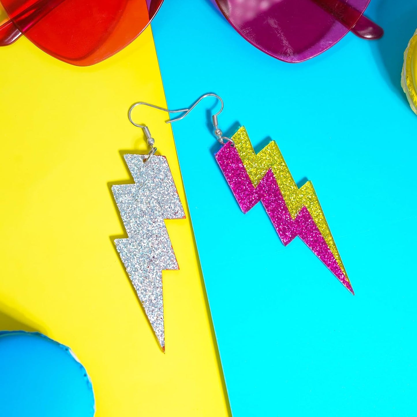 80s 90s Retro Cassette Tape Neon Earrings for Women Acrylic Radio Earring Set for 80s 90s Accessories Cosplay Party Jewelry Gifts