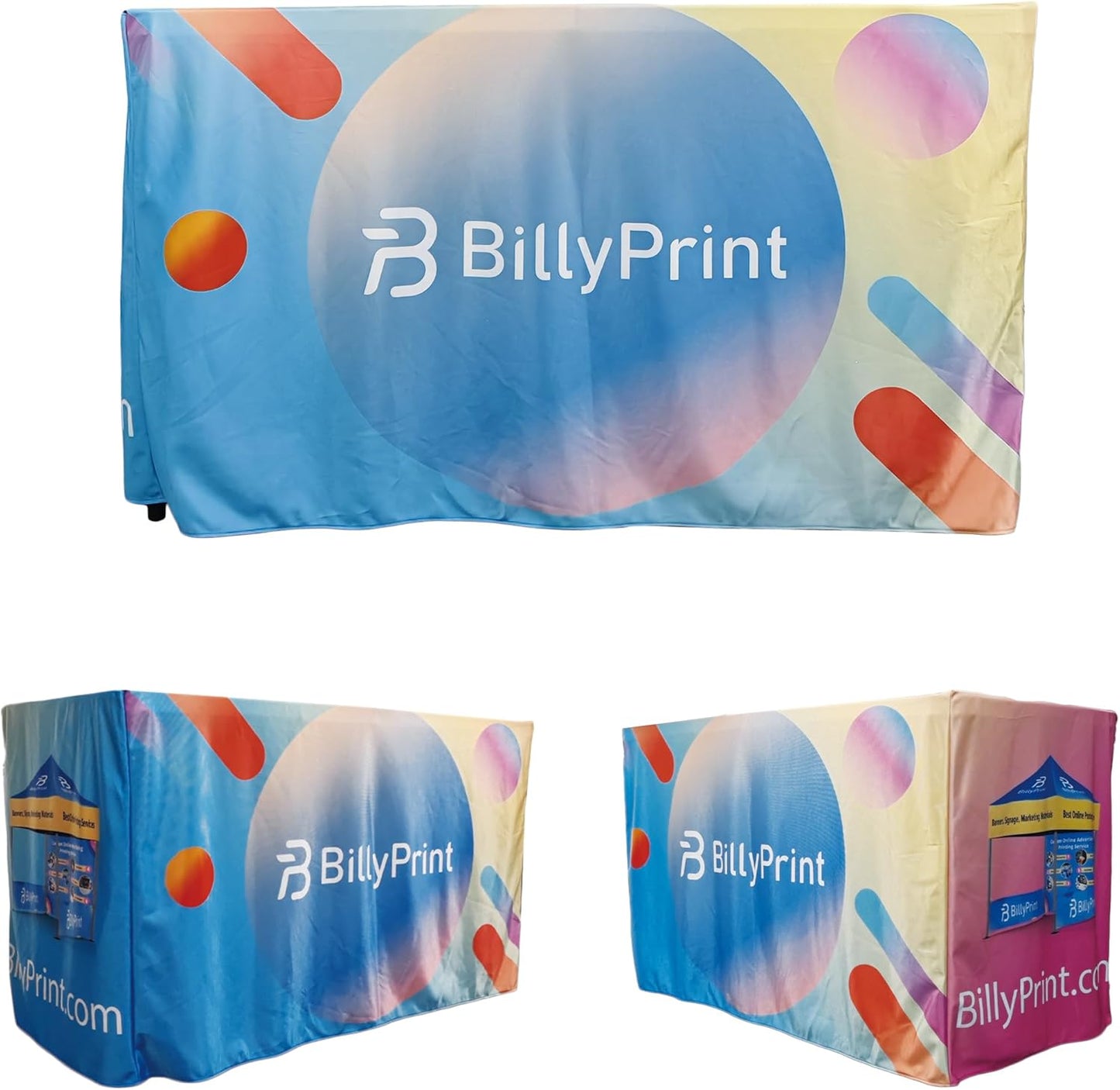 Custom Table Cloth with Business Logo 4FT 5FT 6FT 8FT Custom Table Runner for Tradeshow Events Birthday Wedding Anniversary Personalized Fitted Table Cover (Rectangle 4FT)