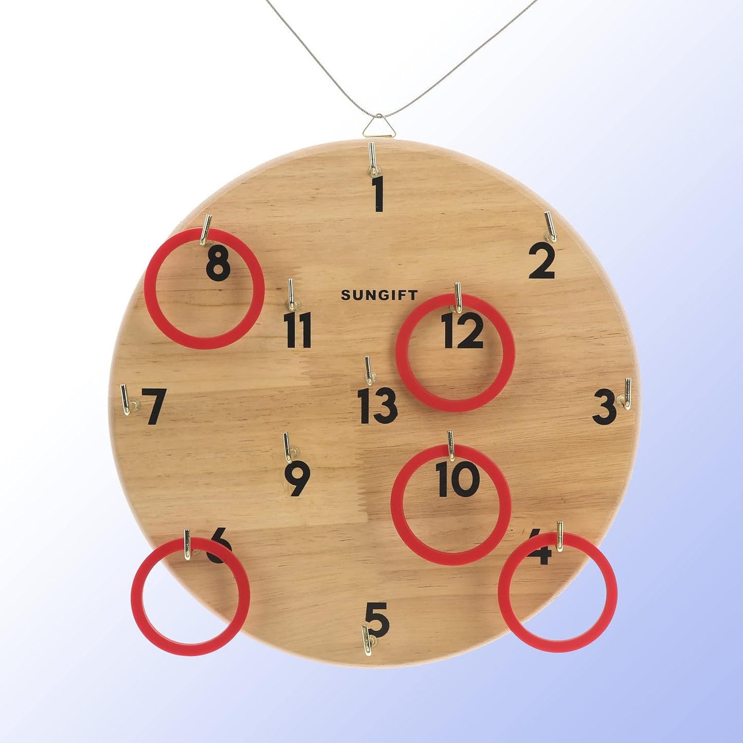 SUNGIFT Hook Ring Toss Game for Adults & Kids - Yard Hooky Ring Tossing Games - Hookie Wall Game Indoor & Outdoor Family Fun - Home, Party, Office, Camping & Backyard Games