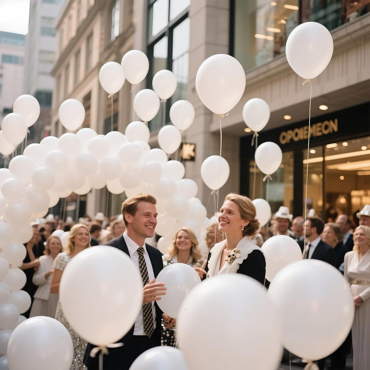 KAWKALSH White Balloon 110pcs, 12 Inch Thickened Round Helium Balloons for New Years Christmas Birthday Engagement Bridal Shower Party Backdrop Decorations