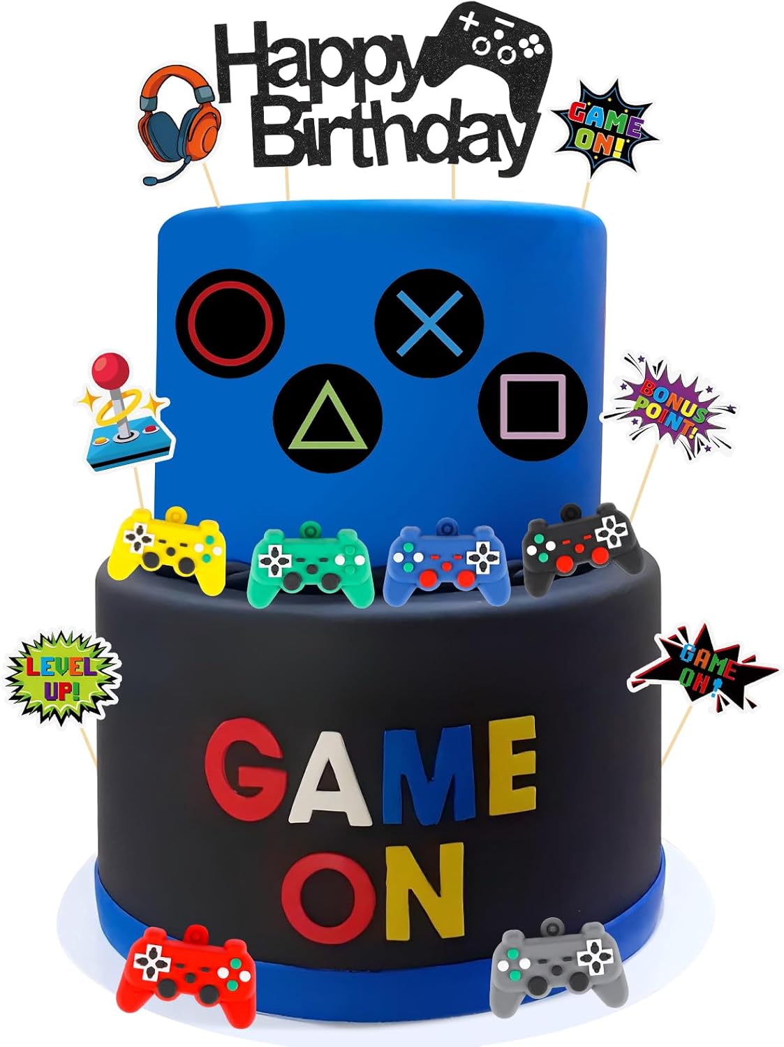 17 Pcs Video Game Cake Topper Cake Decoration Game Theme Birthday Party Supplies