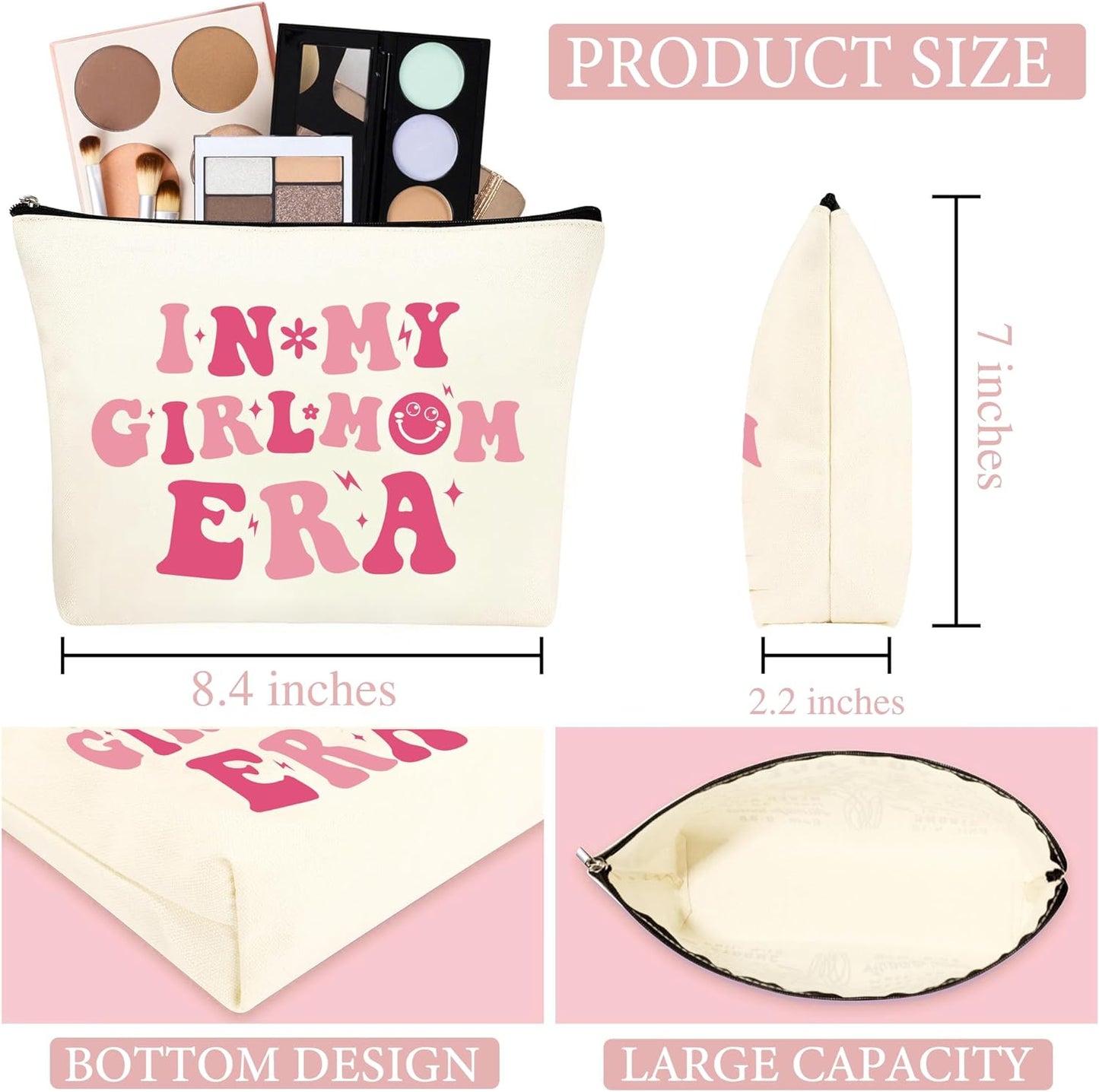 Girl Moms Gifts In My Girl Mom Era 16 oz Iced Coffee Glass with Lid and Straw First Mothers Day Gift for New Moms, Mother, Mama New Mom Gifts