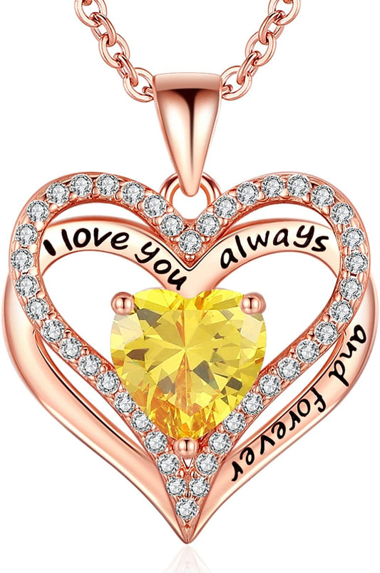 S925 Sterling Silver Necklace for Women, Wife Jewelry Rose Gold, Mom Birthday Valentines Mothers Day Gifts, Girlfriend Necklaces, Daughter Heart Jewel, Anniversary for Her