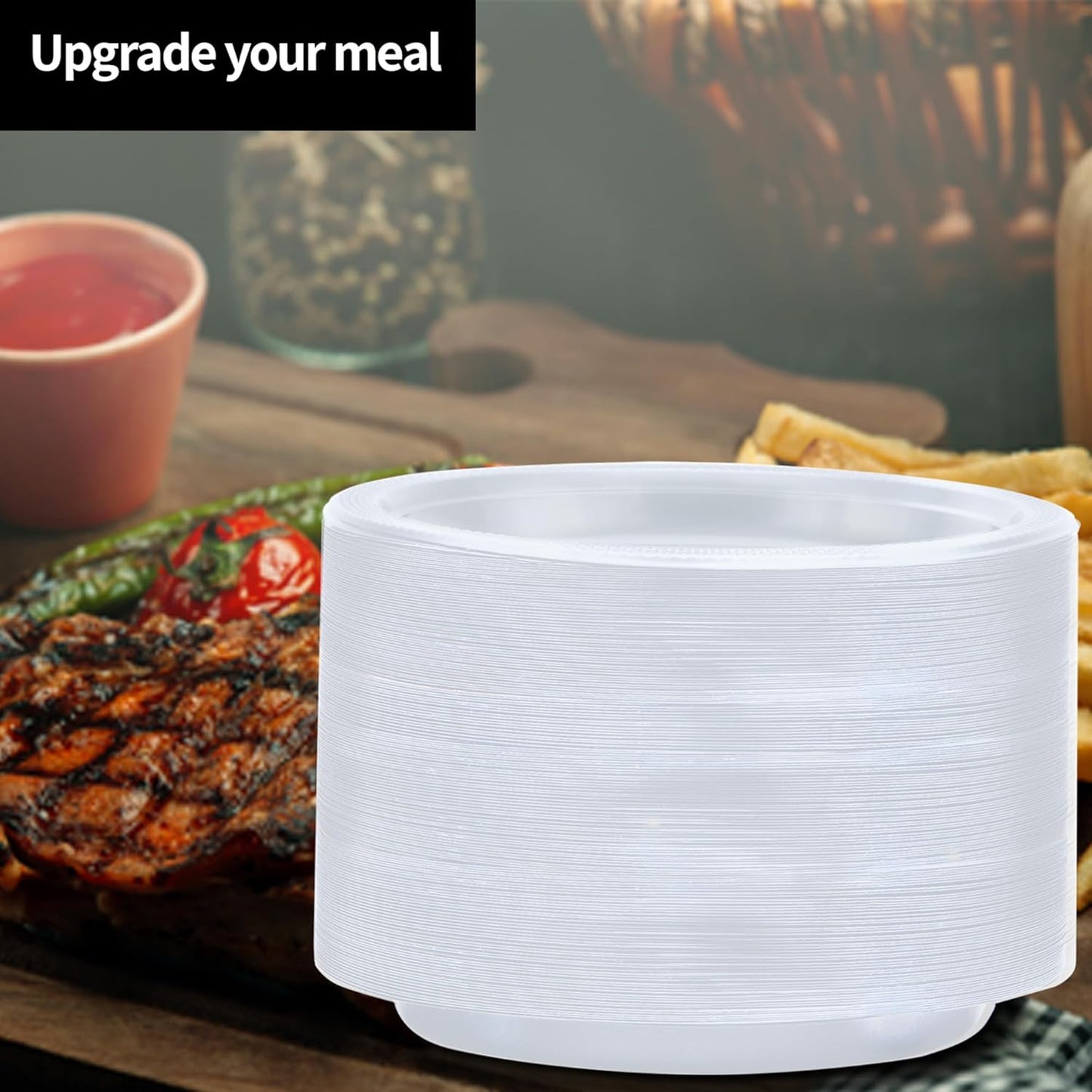 Clear Solid Color Premium Heavy Weight Plastic Appetizer Plate (7") 50 Count - Elegant & Durable for Parties & Events