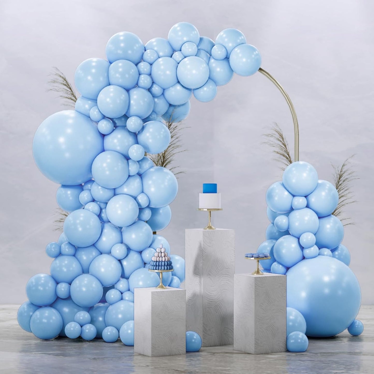 PartyWoo Light Blue Balloons 92 pcs Different Sizes of 18 12 10 5 Inch Baby Pastel Sky Aqua Blue Balloon Arch Kit Garland for Graduation Baby Shower Gender Reveal Birthday Party Decorations Blue-Y4