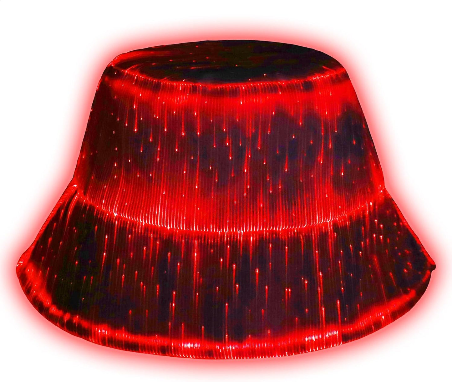 LED bucket hat, Rave hat with light up hat 7 colors crazy hat, Glowing in the dark hat with USB rechargeable