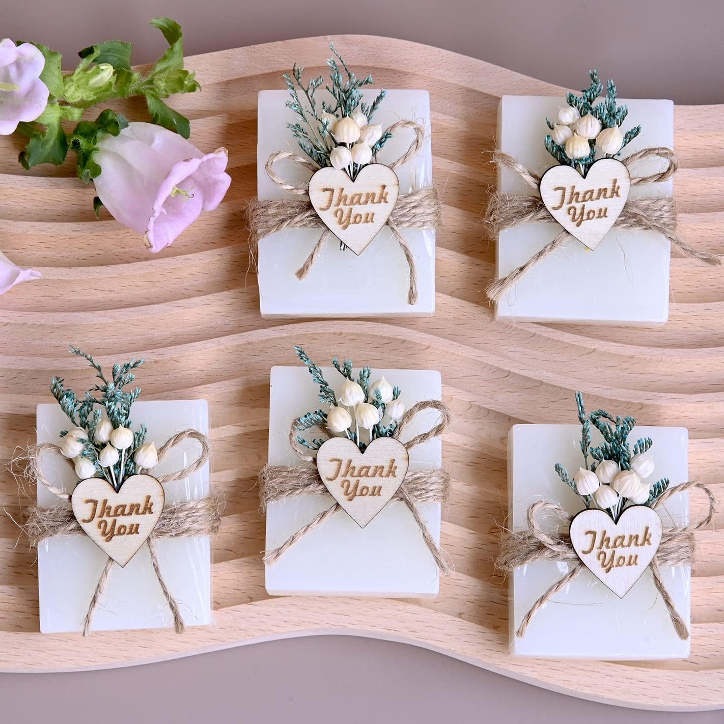 Set of 20 Baby Shower Favors, Christmas New Year Gifts Handmade Scented Soap Wedding Party Favors Gifts for Guests Baptism Bridal Events Rustic Housewarming Personalized Favors Decorations