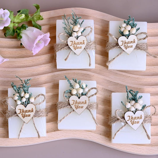 Set of 20 Baby Shower Favors, Christmas New Year Gifts Handmade Scented Soap Wedding Party Favors Gifts for Guests Baptism Bridal Events Rustic Housewarming Personalized Favors Decorations