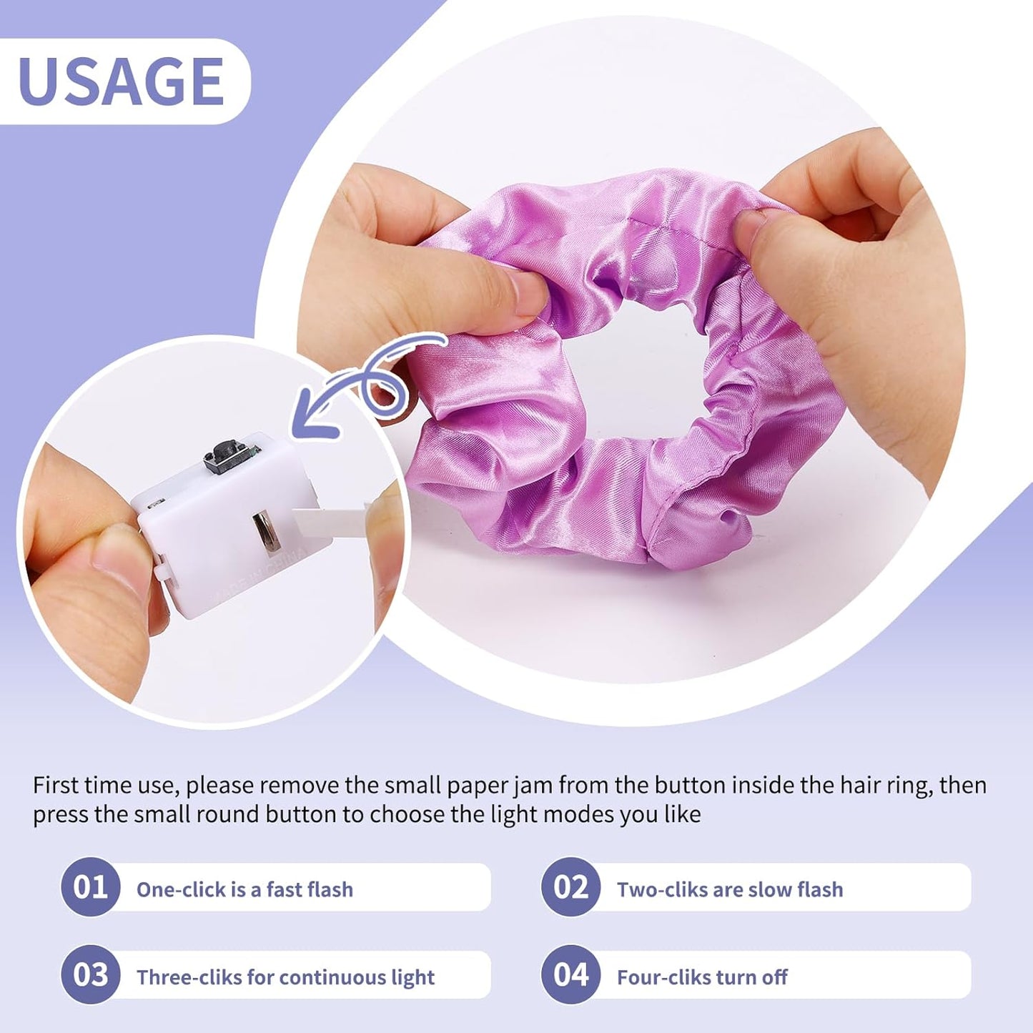 18Pcs Light Up Scrunchies, LED Hair Scrunchies for Women Girls Neon Colorful Hair Tie 3 Light Modes Glow in the Dark Hair Accessories for Rave Slumber Birthday Halloween Christmas Light Up Party Favor