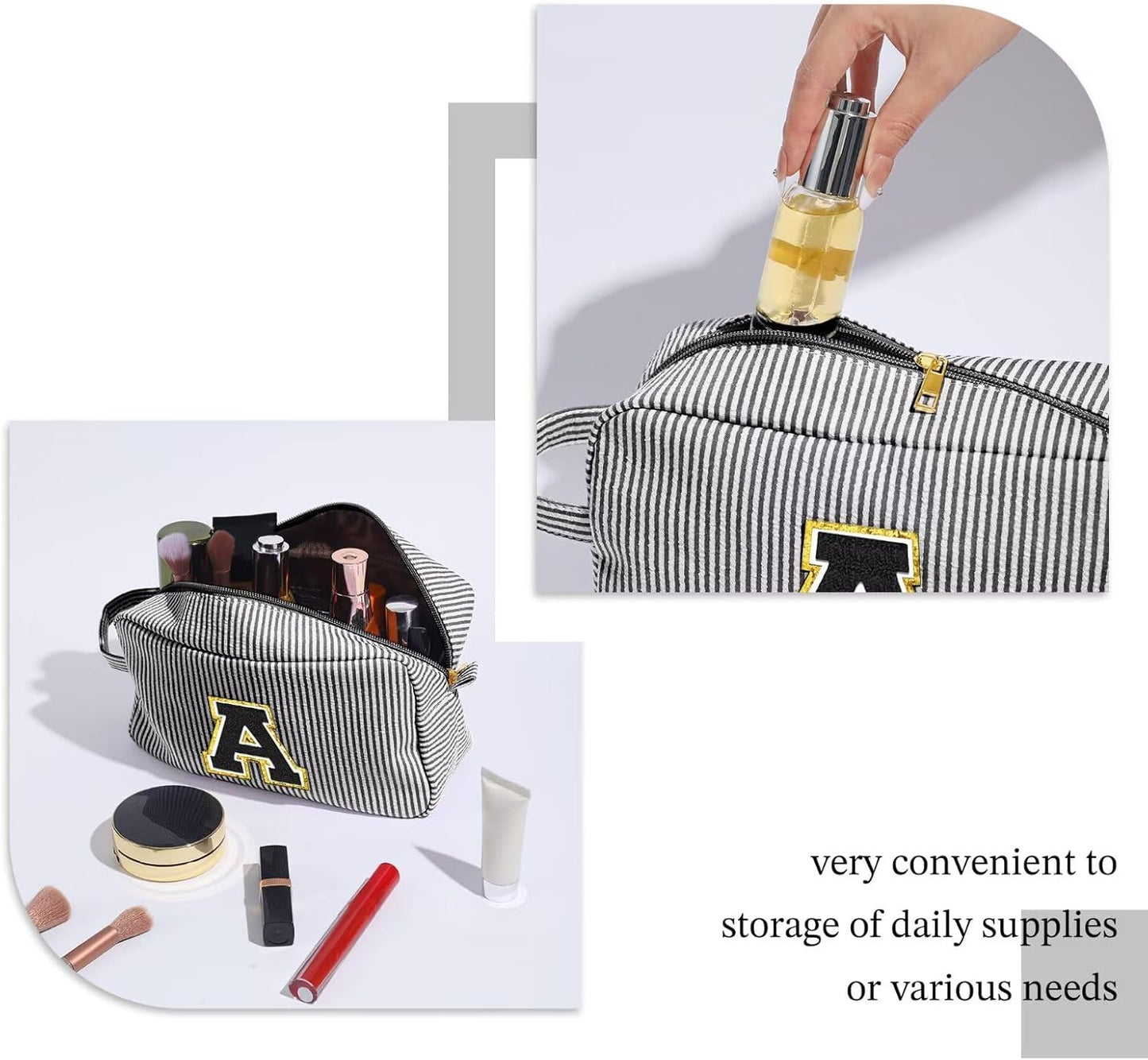 YOOLIFE Bridesmaid Proposal Gifts - Bridal Shower Gifts, Bridesmaid Gifts for Wedding Day, Maid of Honor Gifts, Bride To Be Gifts, Bachelorette Party Gift for Bride, Initial Makeup Bags for Women B