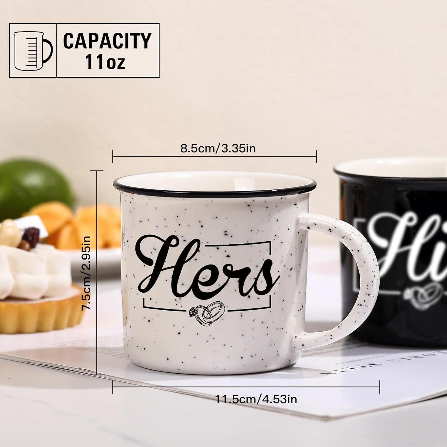 His and Hers Mugs Set Of 2 Coffee Mug 10 Ounce, Wedding and Bridal Shower Gift, His and Hers Gifts, Engagement Couple Mug Cup Gift for Bride and Groom,Thanksgiving and Christmas Gifts