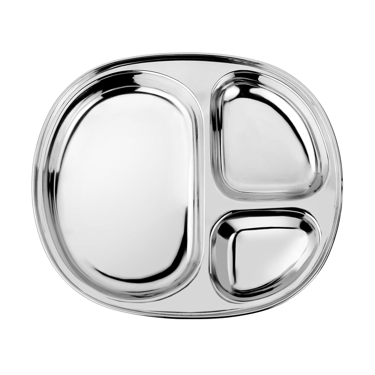 Ahimsa Stainless Steel Kids Plates - Divided Toddler Plates, Pediatrician Designed, Non Toxic Toddler Plate, Camping Plate, BPA Free & Dishwasher Safe (Single)