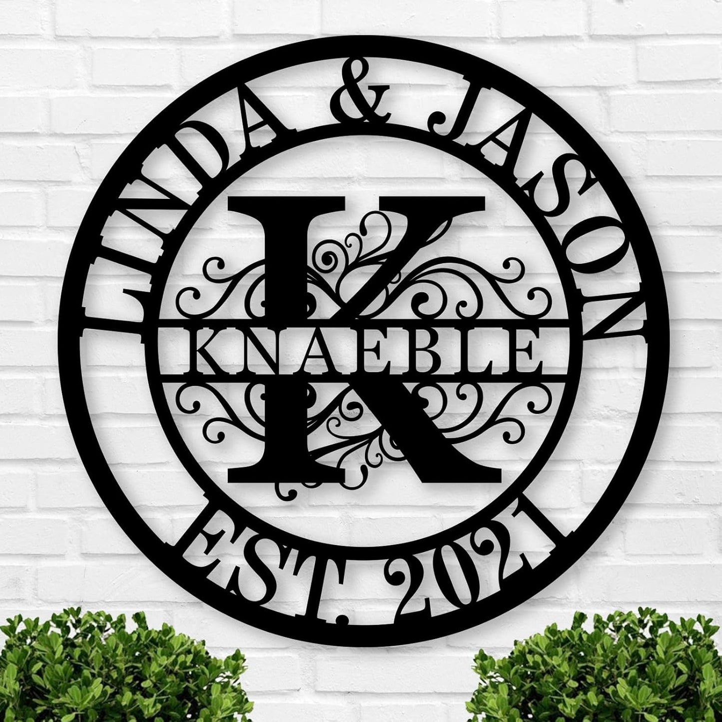 Personalized Family Name Sign Custom Last Name Metal Sign Personalized wedding gifts Monogram gifts Wall Decor Split Letter Name Metal anniversary wedding Signs