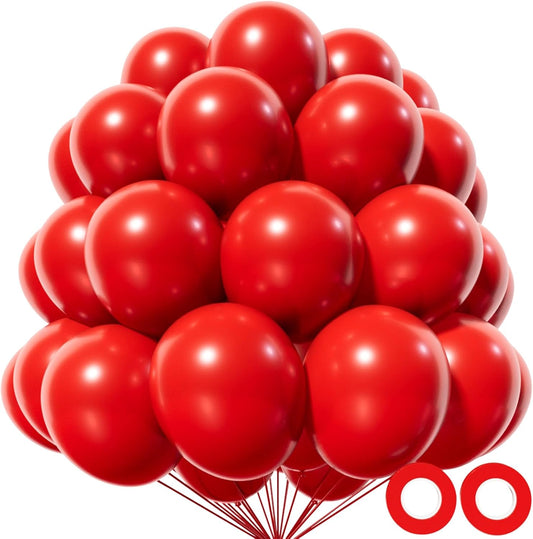 KAWKALSH Red Balloon 110pcs, 12 Inch Thickened Red Latex Helium Balloons for Graduation Wedding Independence Day Valentine's Day Memorial Day Christmas Engagement Birthday Party Decorations
