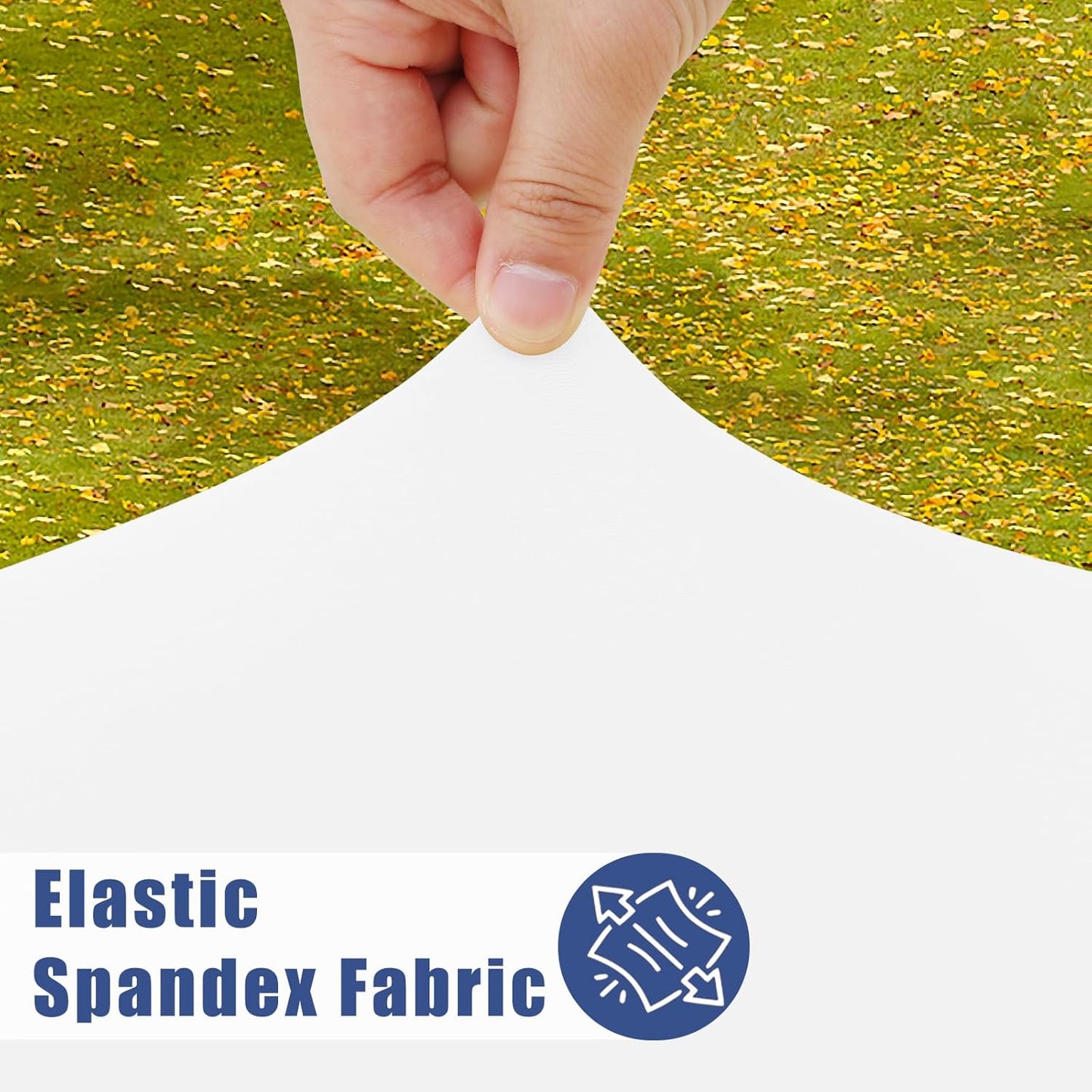 Spandex 8 Foot Rectangle Table Cloth 2 Pack, Elastic Fitted Tablecloths for Picnic, Stretch Washable Patio Table Cover for Outdoor, Camping, Banquet and Parties (White, 30"x96")