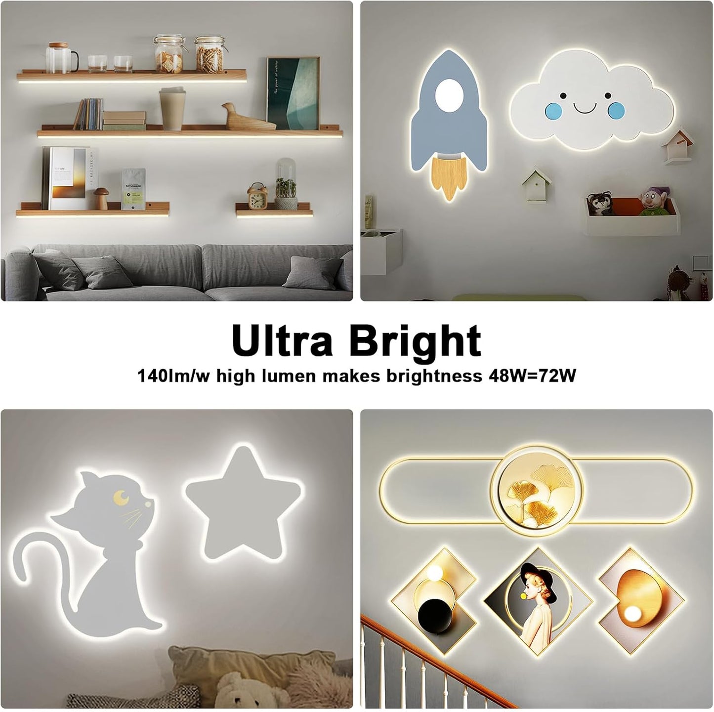 32.8ft 4000K White COB Led Strip Lights with Remote, Dimmable Bright Neutral White COB Light Strip, Indoor COB Led Lights for Kitchen, Room, Cabinet, 2 Rolls of 16.4ft