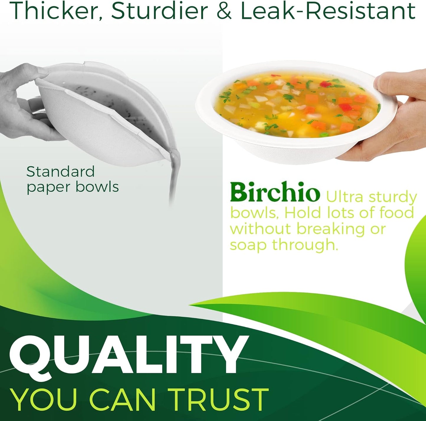 12oz Small Paper Bowls[150-Pack], Heavy Duty Bowls Perfect for Ice Cream, Milk Cereals, Snack, 100% Disposable Compostable and Eco-Friendly Made from Bagasse