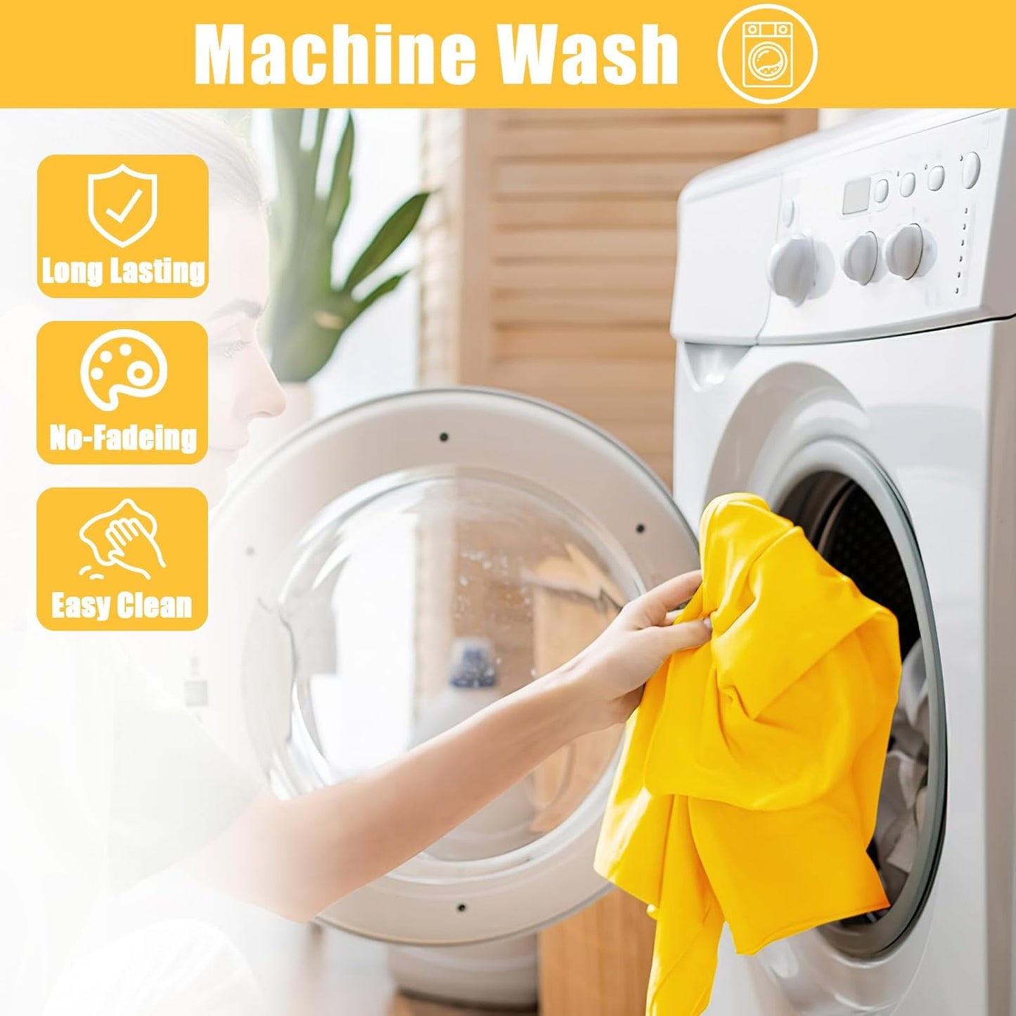 Rectangle Table Cloth, Waterproof Elastic Fitted Tablecloth for 4 Foot Folding Tables, Washable Polyester Tablecloths for Picnic, Camping, Outdoor (Yellow, 30"x48")