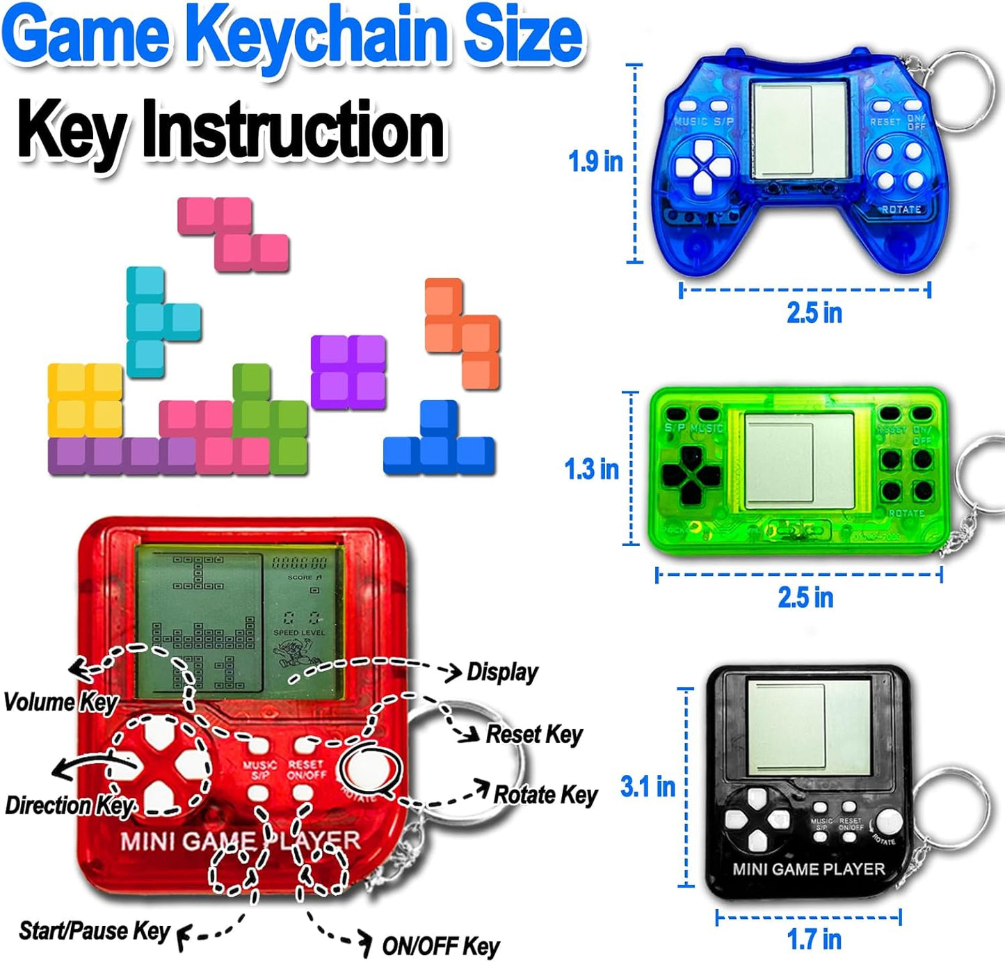 25 Pcs Video Game Party Favors, Mini Video Games Keychain, Gamer Birthday Party Decorations, Gamer Party Favors for Kids 8-12, Classroom Prizes, Goodies Bags Stuffer, Backpack