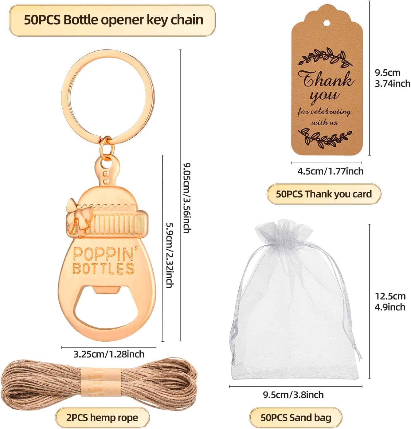 50 Baby Bottle Opener Baby Shower Gifts for Returning Guests Wedding Party Souvenirs Children's Birthday Party Gifts