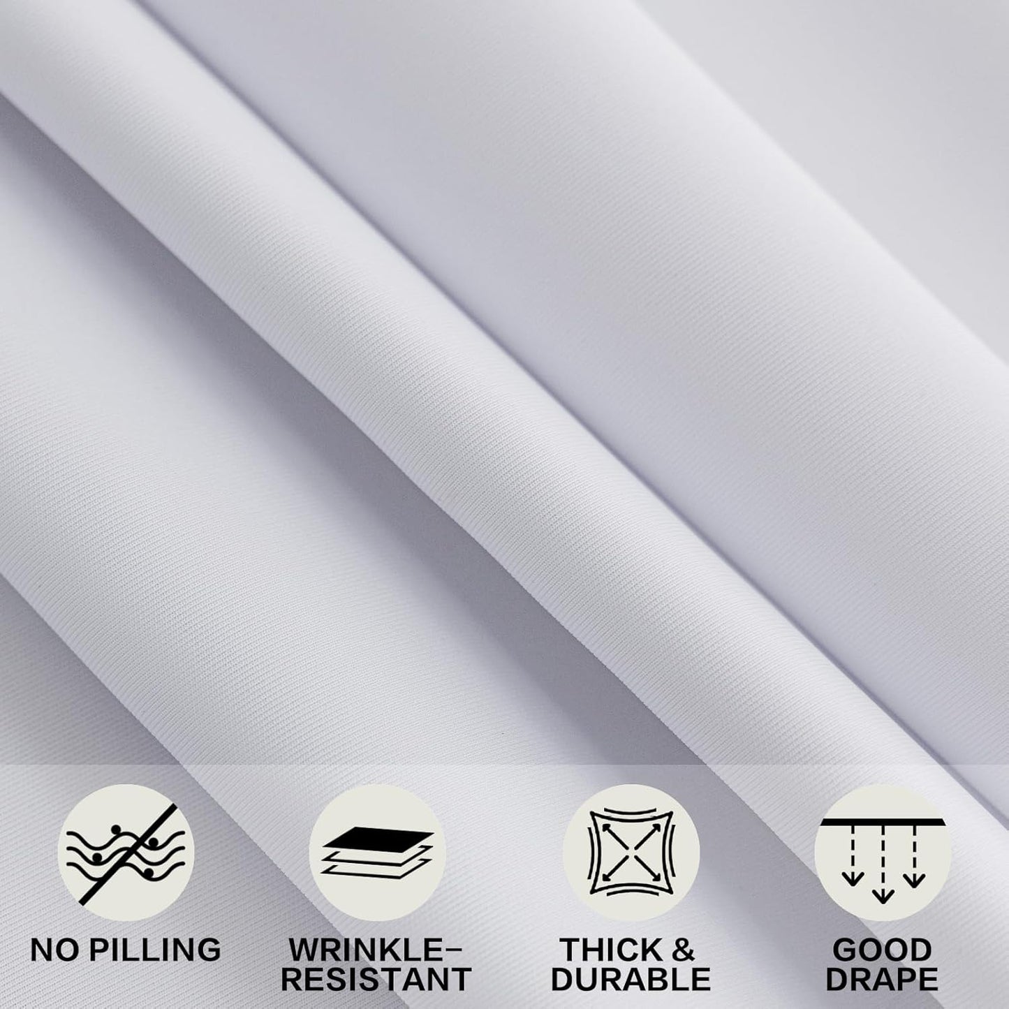 6ft White Stretch Tablecloth for Rectangular Tables - Flared Wrap Design, Waterproof, Wrinkle-Resistant, Washable - Ideal for Weddings, Parties, Banquets & Table Protection