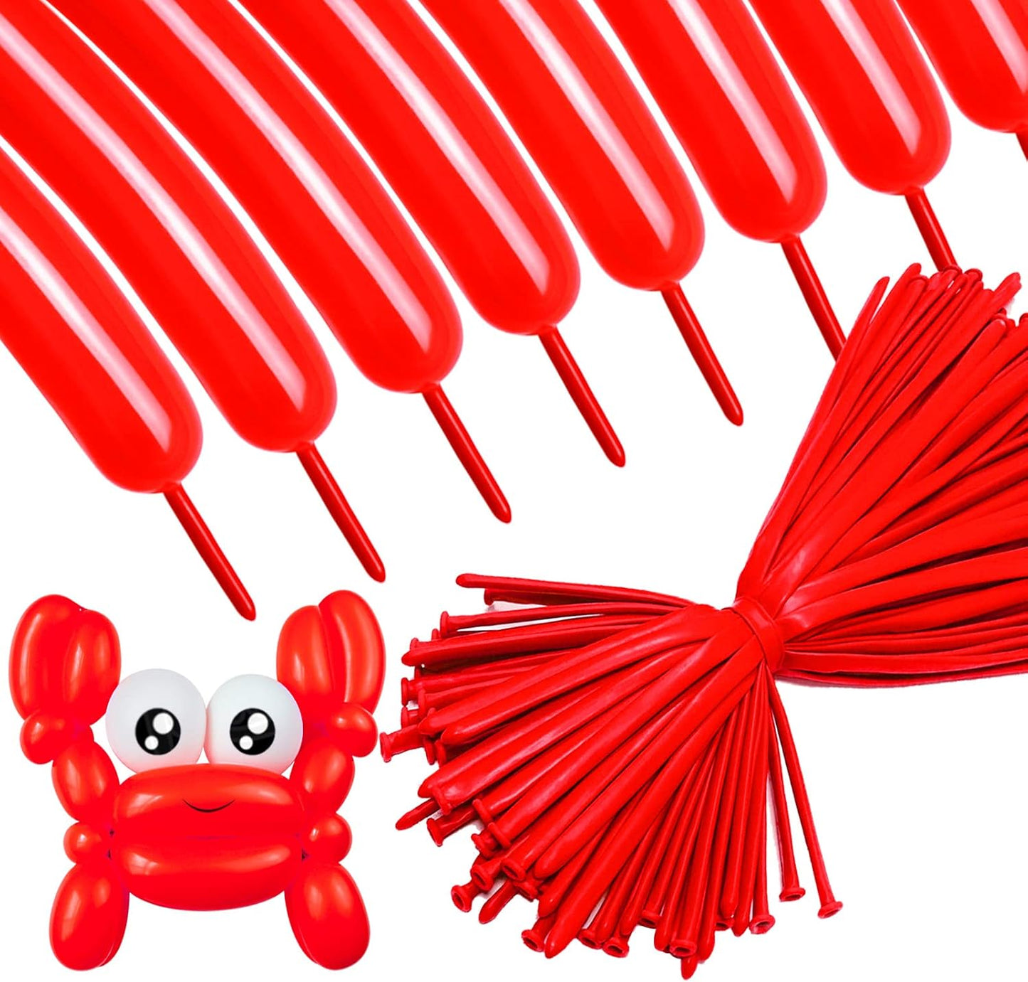 260 Long Balloons 100 Pack Red Twisting Animal Balloons Thickening Latex Modeling Long Magic Balloons for Animal Model Weddings Birthdays Festival Party Decorations