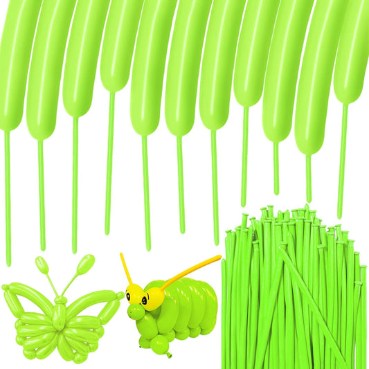 100Pcs Light Green 260 Balloons, Long Balloon for Tying Balloon Arch, Long Skinny Balloons for Twisting Ballons Animal balloons Birthday Party Wedding Festival Decorations