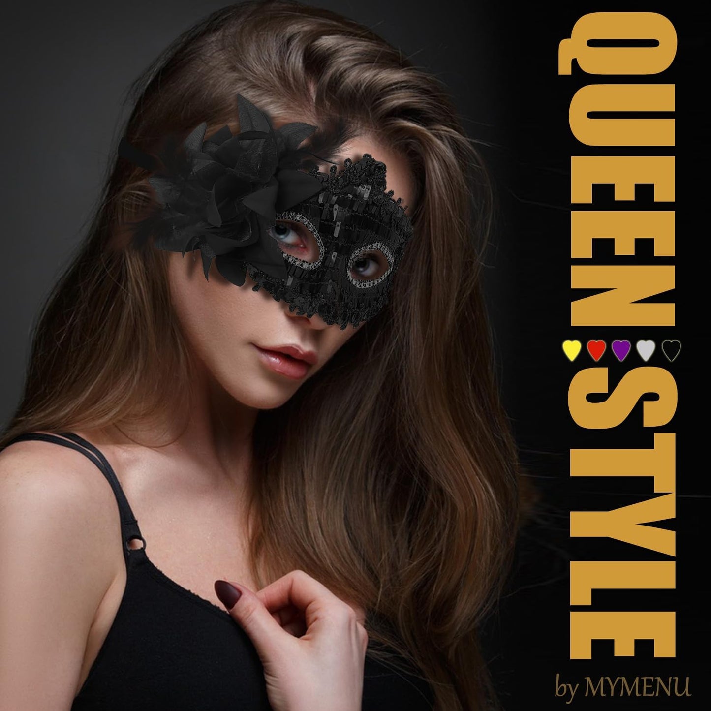 MYMENU Masquerade Mask for Women Couple Masquerade Mask for Men Shiny Venetian Mask Halloween Mask for Party Prom