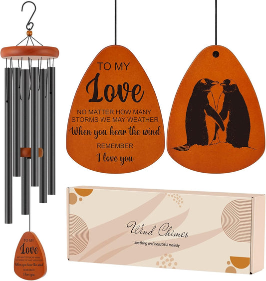 Gifts for Him Her Boyfriend Girlfriend, to My Love 32'' Wind Chimes Gift for Home Decor, Wedding Anniversary Birthday Gifts for Women Men, Romantic I Love You Gift for Couples Wife Husband Christmas