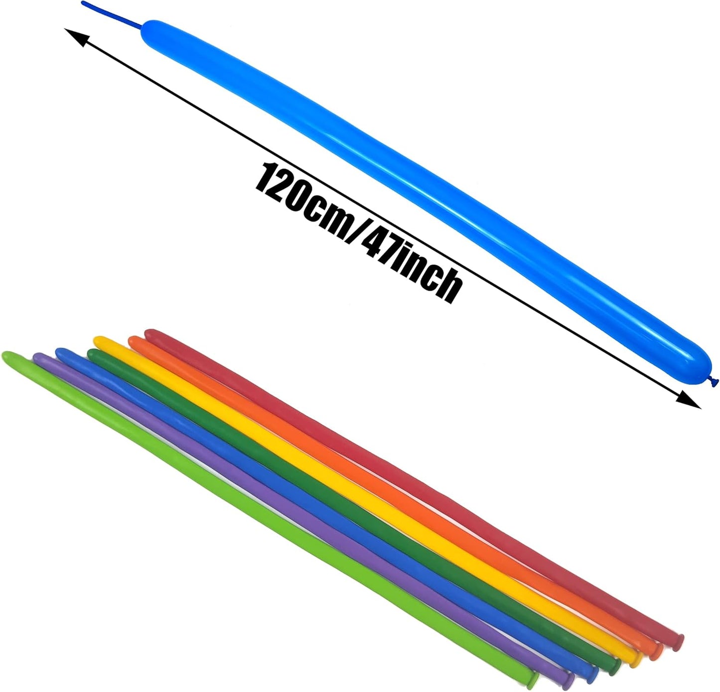 Long Balloons Animals, Thickening 260 Balloons for Tying Balloon Arch, Twisting Latex Magic Modeling Skinny Birthday for Kid‘s Party Wedding Decoartion 100pcs (Color)