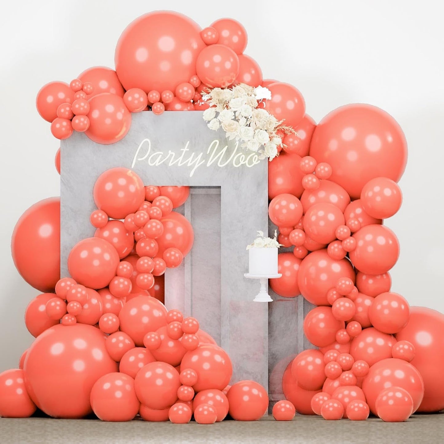 PartyWoo Coral Balloons 140pcs Different Sizes of 18 12 10 5 Inch Coral Pink Light Red Latex Balloon Arch Kit Garland for Wedding Baby Shower Gender Reveal Summer Birthday Party Decorations Red-Y22