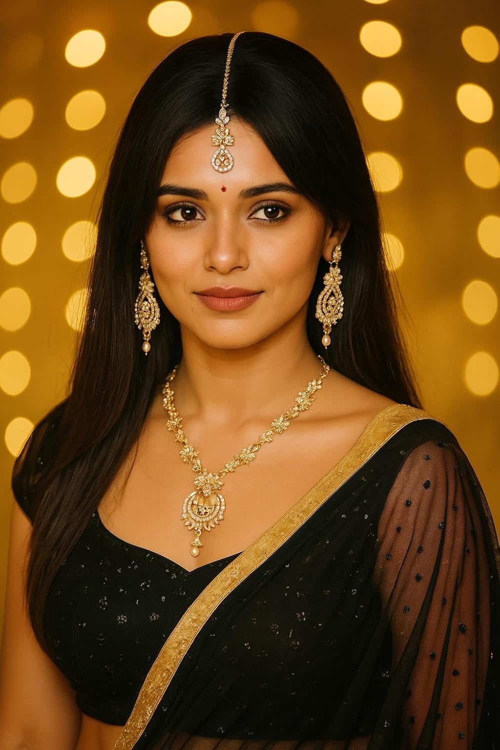 Touchstone Indian jewelry sets for women maang tikka wedding guest gold necklace bollywood jewellery set pageant elegant prom bride accessories western crystal chunky rhinestone necklaces