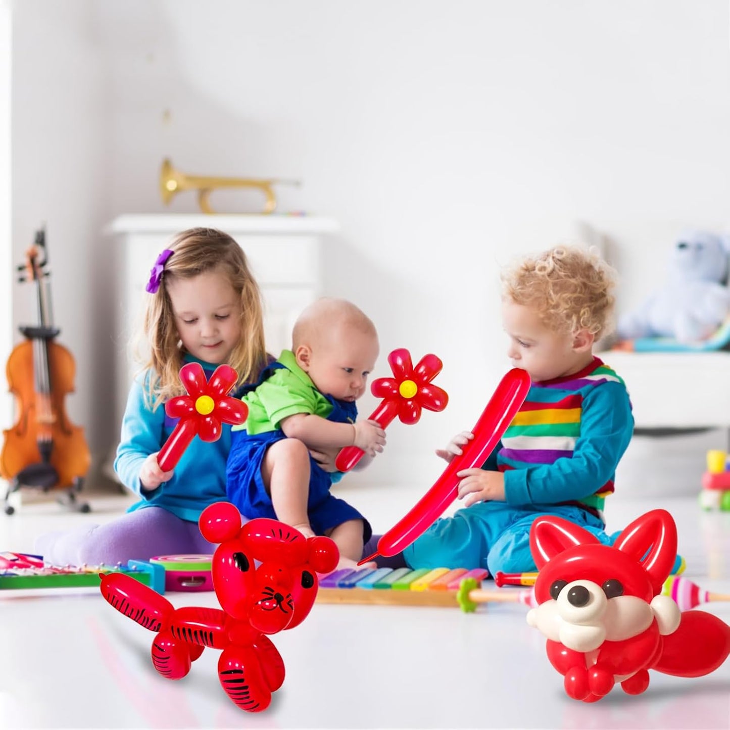 100Pcs Red 260 Balloons, Long Balloon for Tying Balloon Arch, Long Skinny Balloons for Twisting Ballons Animal balloons Birthday Party Wedding Festival Decorations