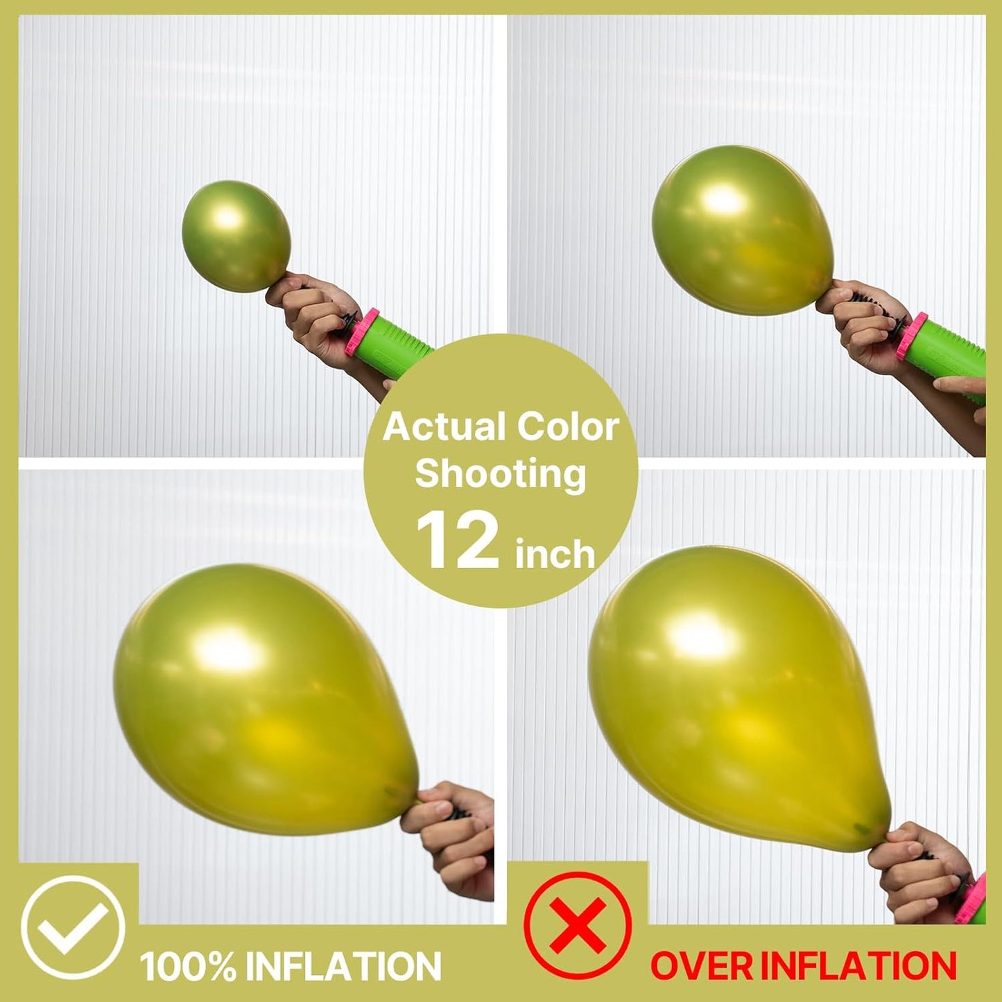 PartyWoo Metallic Lime Green Balloons 140pcs Different Sizes Pack of 18 12 10 5 Inch Metallic Light Pastel Green Balloon Arch Kit for Spring Forest Theme Birthday Tea Party Decorations Green-G109