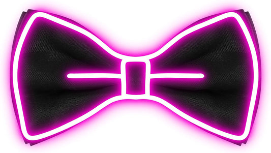 Hercicy Light up Bow Tie for Men LED Neon Bowtie Funny Ties Women Glow in the Dark Party Costume