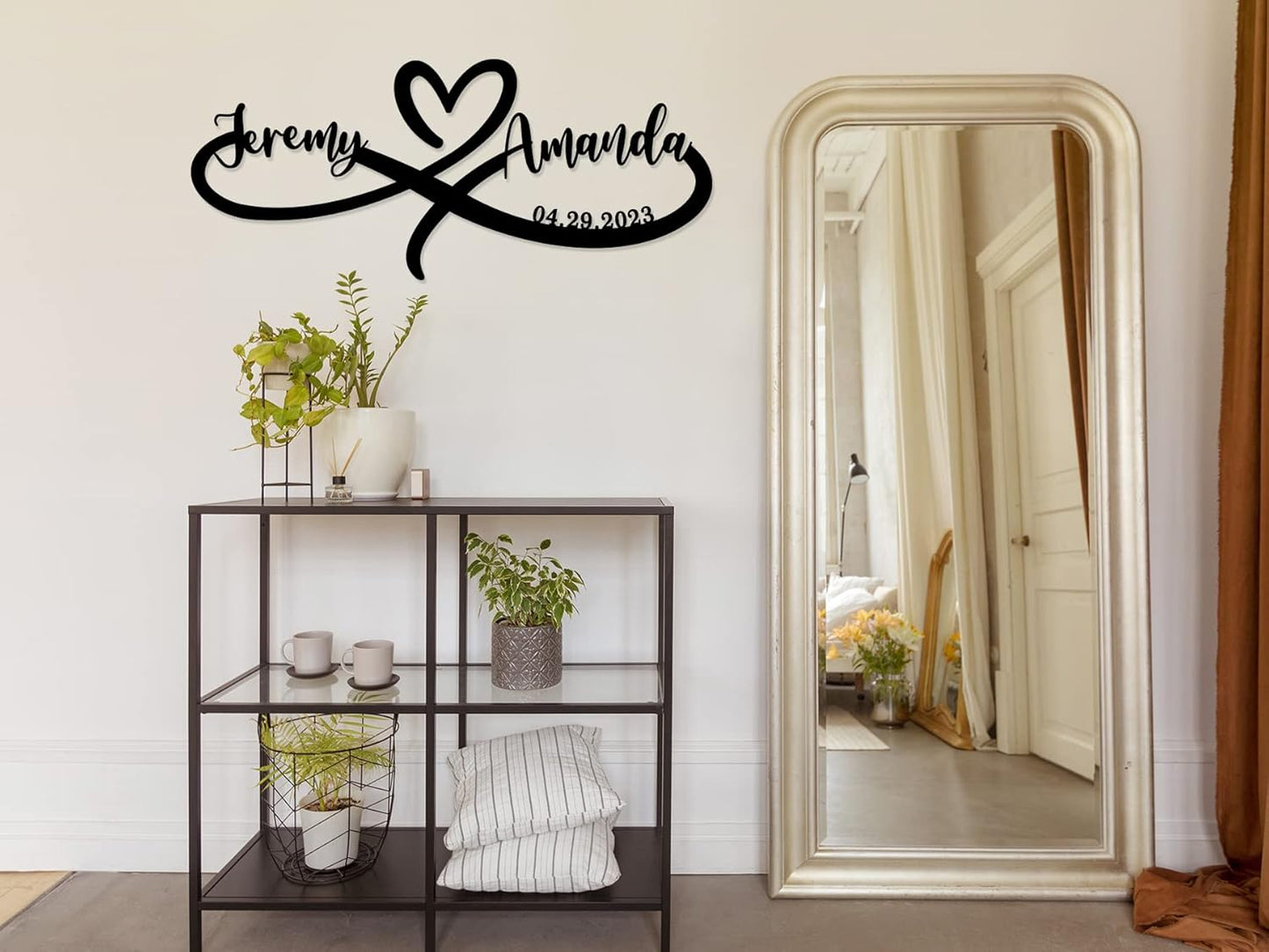 Personalized Infinity Signs with Couple Name - Metal Name Signs for Wedding Gifts, Engaged Couples & Newlyweds