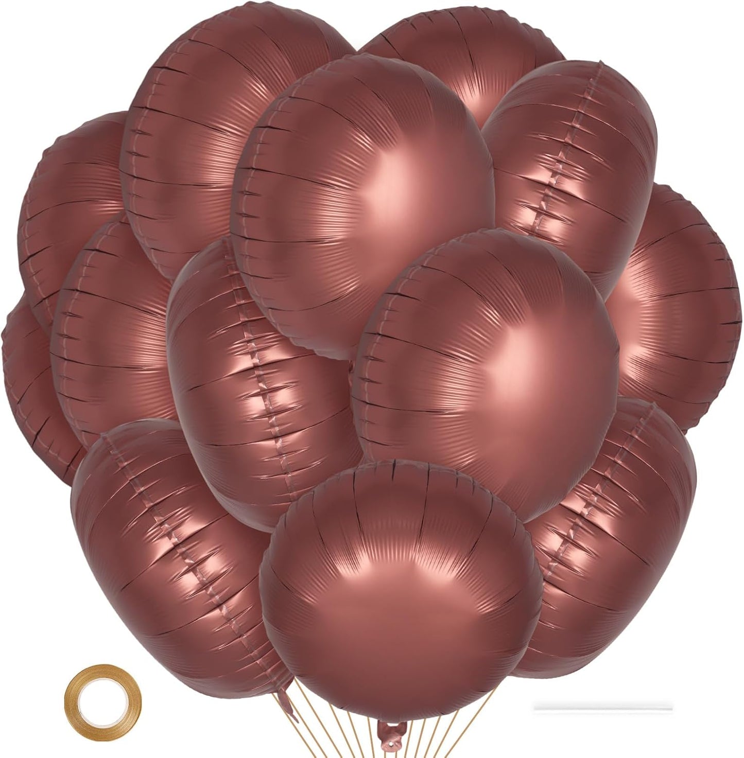 20 Pcs Chocolate Round Shaped Balloons,18 Inch Round Foil Balloon,Giant Round Mylar Balloon Helium Balloons for Birthday Party Baby Shower Wedding Decorations (Chocolate)